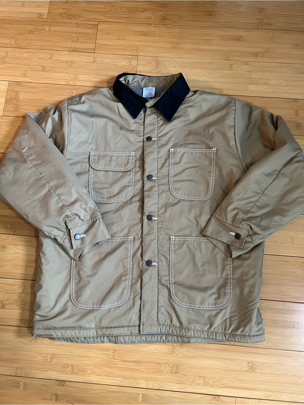 Bob Barker Blanket Lined Beige Work Coat Prison Chore Barn Jacket Men's XL